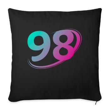 Number 98 multicolor - Sofa pillowcase 17,3'' x 17,3'' (45 x 45 cm) - black - Front