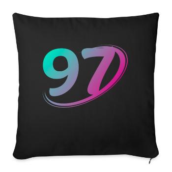 Numéro 97 multicolore - Housse de coussin décorative 45 x 45 cm - noir - Devant