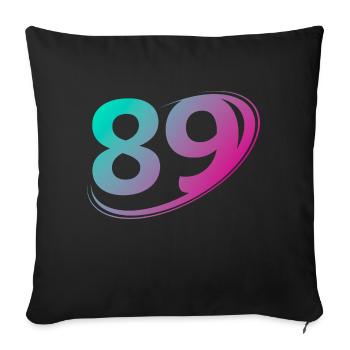 Number 89 multicolor - Sofa pillowcase 17,3'' x 17,3'' (45 x 45 cm) - black - Front