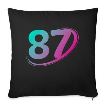 Number 87 multicolor - Sofa pillowcase 17,3'' x 17,3'' (45 x 45 cm) - black - Front