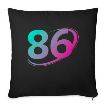 Number 86 multicolor - Sofa pillowcase 17,3'' x 17,3'' (45 x 45 cm) - black - Front