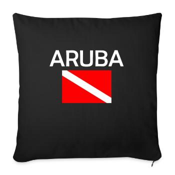 Aruba Diver Down Flag - Plongée sous-marine - Plongée sous-marine - Tauchen - Housse de coussin décorative 45 x 45 cm - noir - Devant