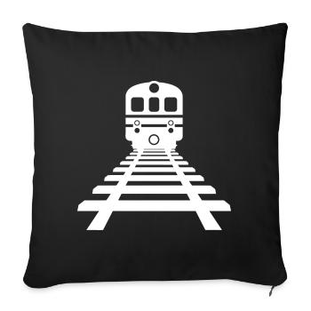 Railway Drawing - Sofa pillowcase 17,3'' x 17,3'' (45 x 45 cm) - black - Front