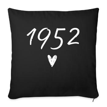 1952 coeur anniversaire - Housse de coussin décorative 45 x 45 cm - noir - Devant