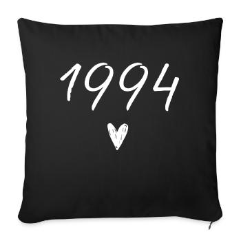 1944 coeur anniversaire - Housse de coussin décorative 45 x 45 cm - noir - Devant
