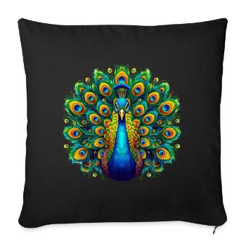 Paon - Housse de coussin décorative 45 x 45 cm - noir - Devant