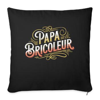 Papa bricoleur - Housse de coussin décorative 45 x 45 cm - noir - Devant