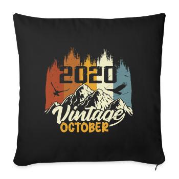 Geboren Oktober 2020 - Geburtstag Oktober 2020 - Sofakissenbezug 45 x 45 cm - Schwarz - Vorne