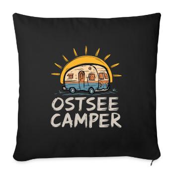 Ostsee Camper Strandzauber - Sofakissenbezug 45 x 45 cm - Schwarz - Vorne