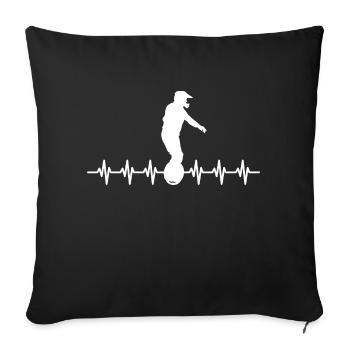 monowheel heart beat Design for a fans of - Sofakissenbezug 45 x 45 cm - Schwarz - Vorne