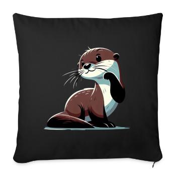 Otter - Sofakissenbezug 45 x 45 cm - Schwarz - Vorne
