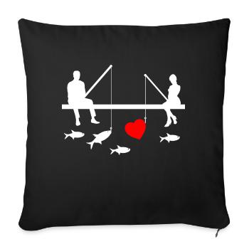 Angling - Sofa pillowcase 17,3'' x 17,3'' (45 x 45 cm) - black - Front