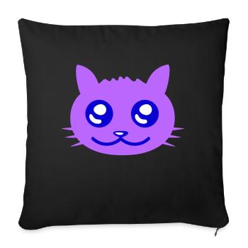 Pretty Cat Looking Happy Cheerful Smiling - Sofa pillowcase 17,3'' x 17,3'' (45 x 45 cm) - black - Front