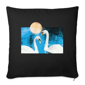 Swan - Sofa pillowcase 17,3'' x 17,3'' (45 x 45 cm) - black - Front