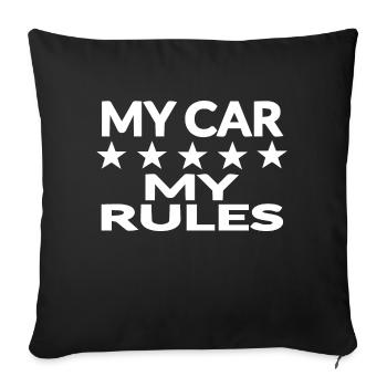 Voiture - Housse de coussin décorative 45 x 45 cm - noir - Devant