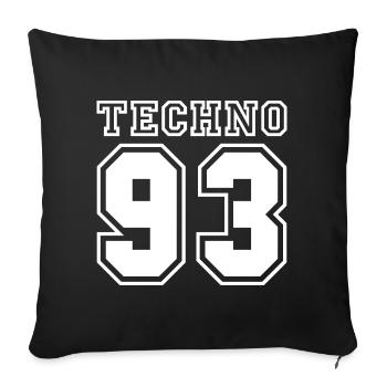 TECHNO 93 - Sofa pillowcase 17,3'' x 17,3'' (45 x 45 cm) - black - Front