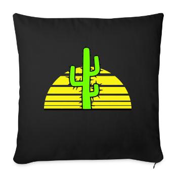 Cactus Sun Prickly Night Desert Sunset - Sofa pillowcase 17,3'' x 17,3'' (45 x 45 cm) - black - Front