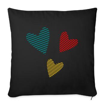 CHRISTMAS. COUPLE. HEART. VALENTINE'S DAY. JUST MARRIED. - Sofa pillowcase 17,3'' x 17,3'' (45 x 45 cm) - black - Front