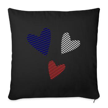 HEART. CHRISTMAS. COUPLE. VALENTINE'S DAY. JUST MARRIED. - Sofa pillowcase 17,3'' x 17,3'' (45 x 45 cm) - black - Front