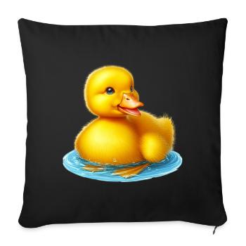 Caneton Canard Canard Canard - Housse de coussin décorative 45 x 45 cm - noir - Devant