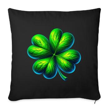 Trèfle à quatre feuilles - Housse de coussin décorative 45 x 45 cm - noir - Devant