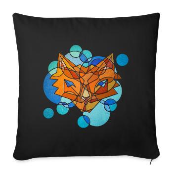 Géométrie du renard - Housse de coussin décorative 45 x 45 cm - noir - Devant