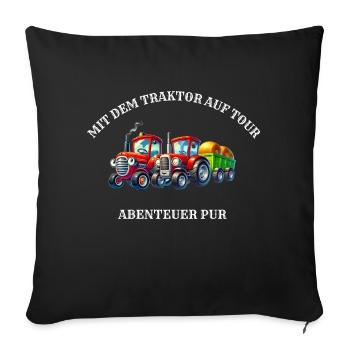 Traktor - Abenteuer PUR - Sofakissenbezug 45 x 45 cm - Schwarz - Vorne