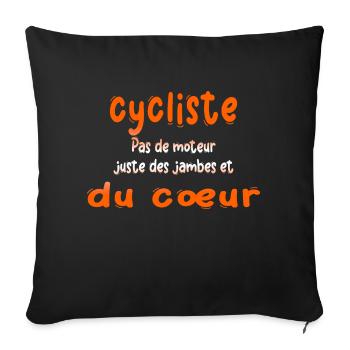 Bike Bikes Just Legs & Heart Cyclist - Sofa pillowcase 17,3'' x 17,3'' (45 x 45 cm) - black - Front