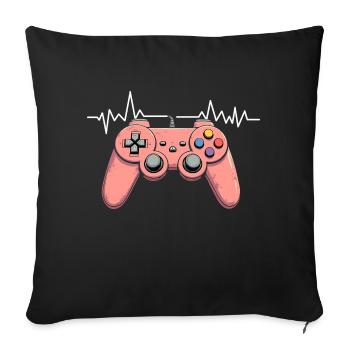 Gamer Jeux vidéo Console Gaming Anniversaire Jeux - Housse de coussin décorative 45 x 45 cm - noir - Devant