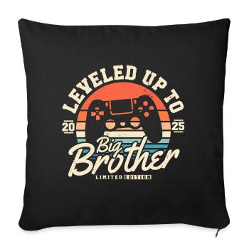 Promu grand frère en 2025 - Housse de coussin décorative 45 x 45 cm - noir - Devant