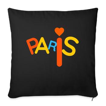 Colorful Paris - Sofa pillowcase 17,3'' x 17,3'' (45 x 45 cm) - black - Front