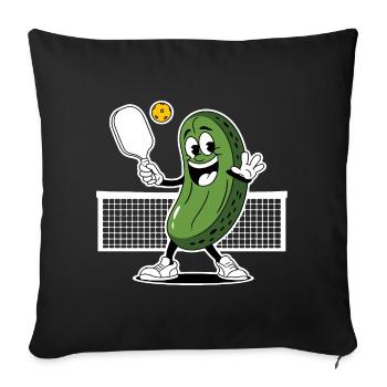 Dill With It Pickleball Player - Sofa pillowcase 17,3'' x 17,3'' (45 x 45 cm) - black - Front