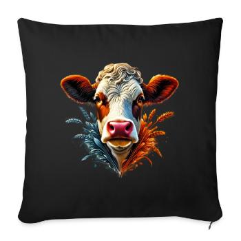 Vache - Housse de coussin décorative 45 x 45 cm - noir - Devant