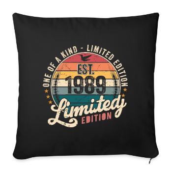 Birthday Gift 1989 Vintage 1989 Retro 1989 - Sofa pillowcase 17,3'' x 17,3'' (45 x 45 cm) - black - Front