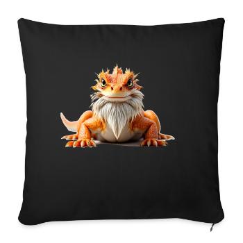 Bearded dragon orange white beard reptiles animal - Sofakissenbezug 45 x 45 cm - Schwarz - Vorne