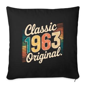 Classique 1963 Original - 62e anniversaire - Housse de coussin décorative 45 x 45 cm - noir - Devant