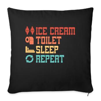 Crème Toilet Sommeil Répéter Sans Nutrition Laitière - Housse de coussin décorative 45 x 45 cm - noir - Devant