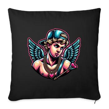 Cupid unites hearts with a single arrow - Sofa pillowcase 17,3'' x 17,3'' (45 x 45 cm) - black - Front