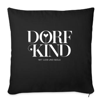 Enfant du village avec du cœur et de l’âme - Housse de coussin décorative 45 x 45 cm - noir - Devant