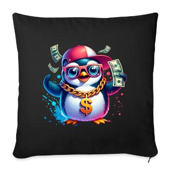 Penguin - Sofa pillowcase 17,3'' x 17,3'' (45 x 45 cm) - black - Front