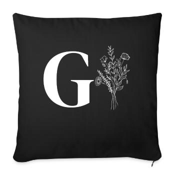 Minimalist flowers - Sofa pillowcase 17,3'' x 17,3'' (45 x 45 cm) - black - Front