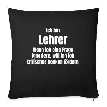 Lehrer - Sofakissenbezug 45 x 45 cm - Schwarz - Vorne