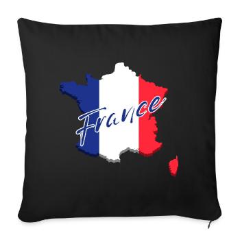 Flag of France, French pride - Sofa pillowcase 17,3'' x 17,3'' (45 x 45 cm) - black - Front