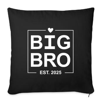 Big Bro Est 2025 - Sofa pillowcase 17,3'' x 17,3'' (45 x 45 cm) - black - Front