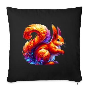 Squirrel - Sofa pillowcase 17,3'' x 17,3'' (45 x 45 cm) - black - Front