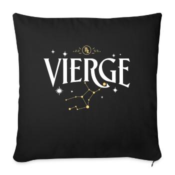 logo signe astro vierge - Housse de coussin décorative 45 x 45 cm - noir - Devant
