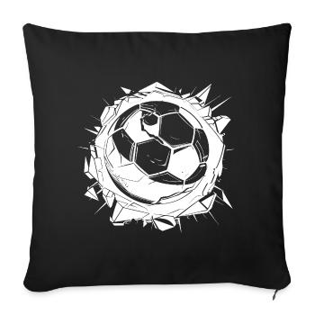 Dessin de football - Housse de coussin décorative 45 x 45 cm - noir - Devant