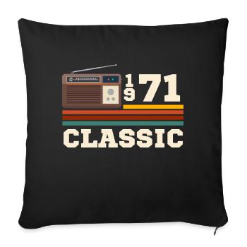 Anniversaire 1971 retro classic - Housse de coussin décorative 45 x 45 cm - noir - Devant
