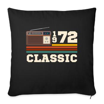 Anniversary 1972 retro classic - Sofa pillowcase 17,3'' x 17,3'' (45 x 45 cm) - black - Front