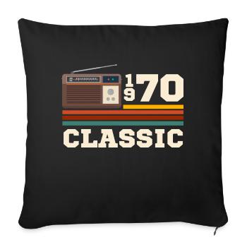 Anniversaire 1970 retro classic - Housse de coussin décorative 45 x 45 cm - noir - Devant